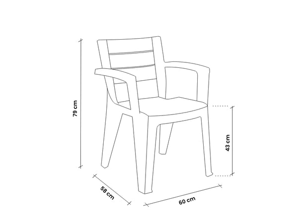 Sedia In Polipropilene 'Emma' Grafite - Bica