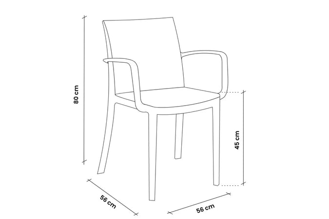 Sedia In Polipropilene 'Volga Armchair' Bianca - Bica