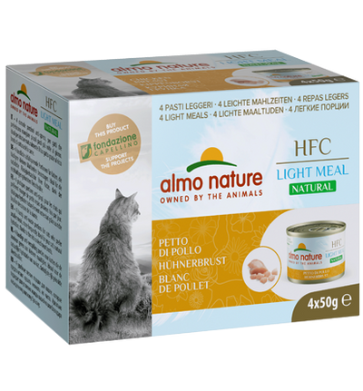 Almo Nature HFC Natural Light Meal gusto Petto di Pollo per Gatti Adulti 4x50gr