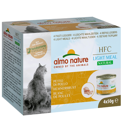 Almo Nature HFC Natural Light Meal gusto Petto di Pollo per Gatti Adulti 4x50gr