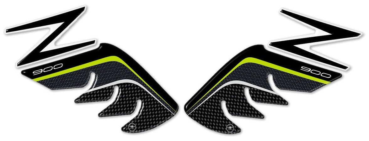 2 PROTEZIONI ginocchia 3D LATERALI SERBATOIO compatibili per MOTO KAWASAKI Z900 Verdi