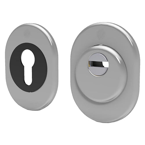 Defender Antitrapano Regolabile Per Serrature H.14/25 Mm - Ã? Mm. 50 Cromo Satin.