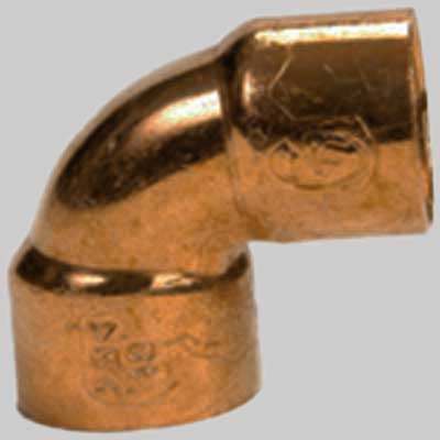 Gomito Rame 90Â° A Saldare F-F Per Tubo Gelo - 13/8 - 1 Pezzi - Made In Italy