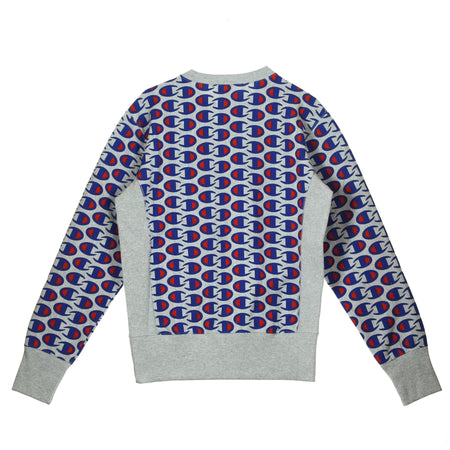 CHAMPION Felpa Girocollo Uomo Crewneck Sweatshirt Light Grey da uomo
