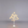 Faggio con ciuffi Led luminosi a luce calda, struttura bianca, albero di Natale
