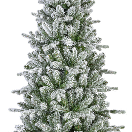 Albero di natale Slim "Killington innevato" in PE Effetto Real Touch + Flock