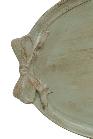 Biscottini Vassoio Legno Verde Salvia Biscottini 50x36x4 Artigianale Fiorentino Italia