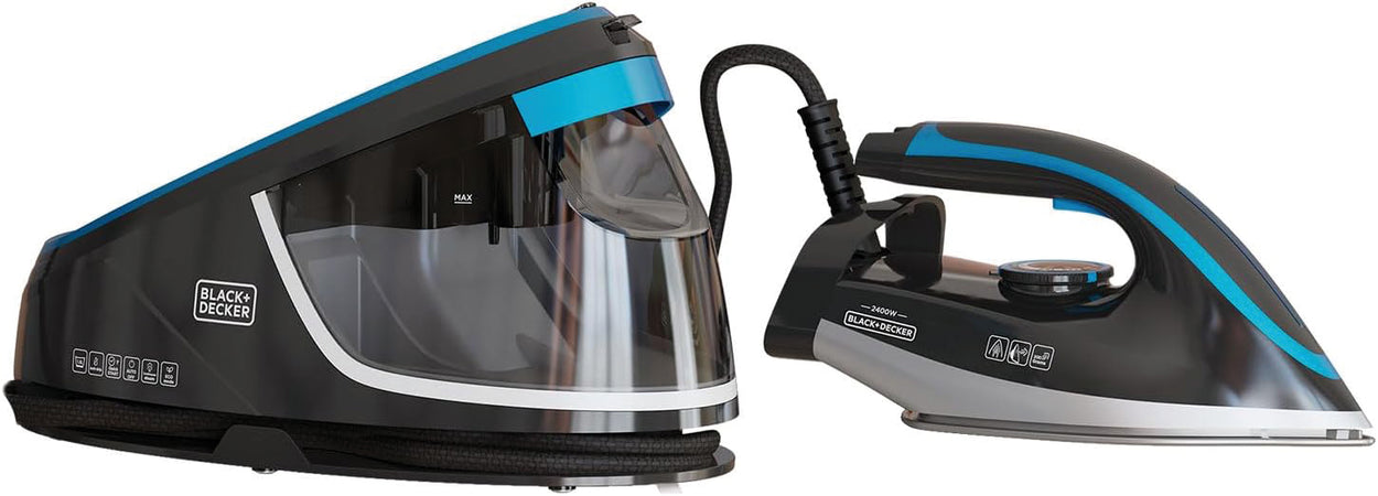 Black+Decker Sistema Stirante A Carica Continua Bxss2401E 2.400 W - 1,5 Lt. Piastra In Ceramica