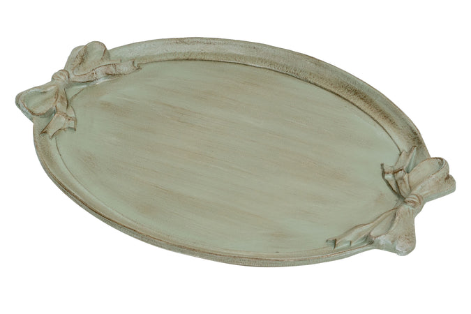 Biscottini Vassoio Legno Verde Salvia Biscottini 50x36x4 Artigianale Fiorentino Italia