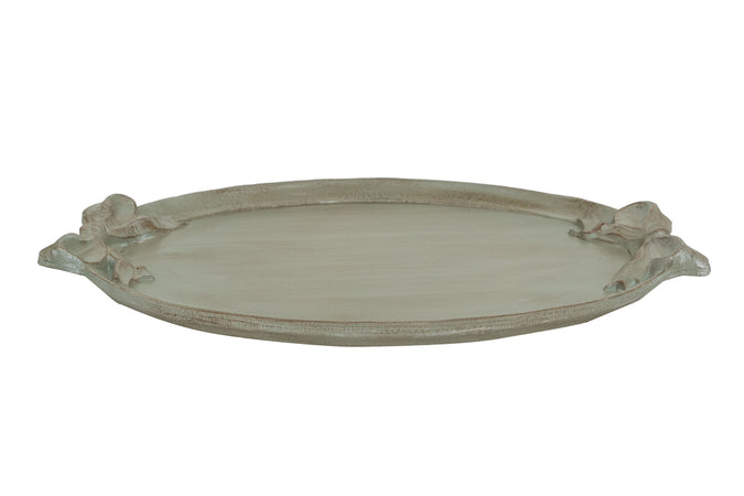 Biscottini Vassoio Legno Verde Salvia Biscottini 50x36x4 Artigianale Fiorentino Italia