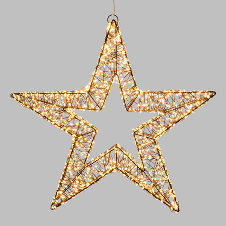 Decorazione luminosa stella natale con microled copper per addobbi natalizi