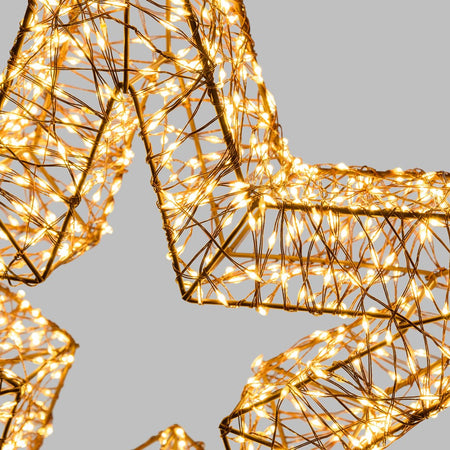 Decorazione luminosa stella natale con microled copper per addobbi natalizi