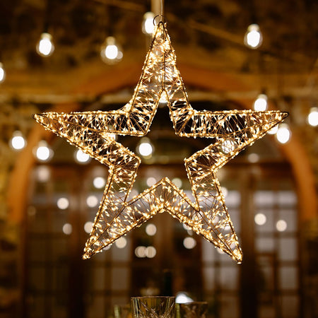Decorazione luminosa stella natale con microled copper per addobbi natalizi