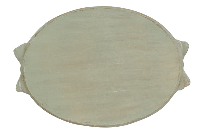 Biscottini Vassoio Legno Verde Salvia Biscottini 50x36x4 Artigianale Fiorentino Italia