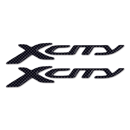 2 ADESIVI/STICKERS 3D SCRITTA XCITY per SCOOTER YAMAHA X-CITY 250 Carbon Look