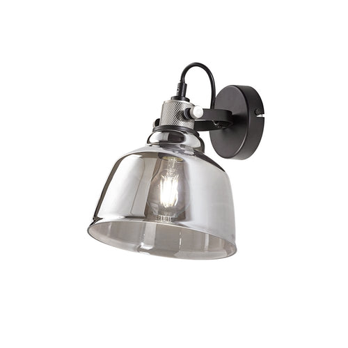 Applique In Metallo Vintage Nero Cromo 1 Luce E27