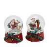 Sfera di vetro con acqua, carillon natalizio con Babbo Natale da Ø 10 x h 15 cm