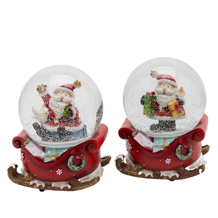 Sfera di cristallo natalizia con Babbo Natale decorazione per interno ad acqua da 10 cm