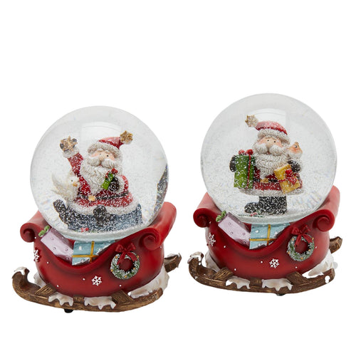 Sfera di cristallo natalizia con Babbo Natale decorazione per interno ad acqua da 10 cm