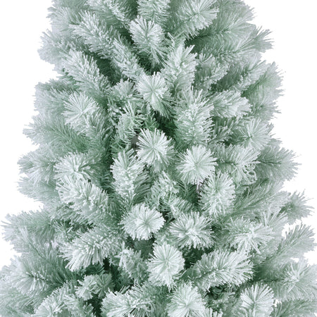 Albero di natale "Brighton innevato" in PP Effetto Aghi di Pino + Flock h 210 cm