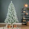 Albero di natale Brighton innevato in PP Effetto Aghi di Pino + Flock h 210 cm