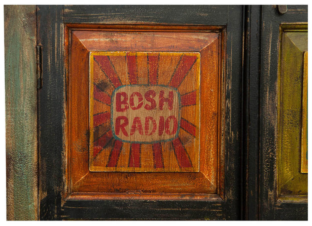 Biscottini Biscottini Stipo Legno Massiccio Vintage Dipinto a Mano 83x38x150 Arredamento