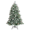 Albero di natale Frosty Windham innevato in PE effetto real touch con bacche rosse