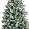 Albero di natale Frosty Windham innevato in PE effetto real touch con bacche rosse