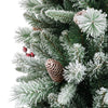 Albero di natale Frosty Windham innevato in PE effetto real touch con bacche rosse
