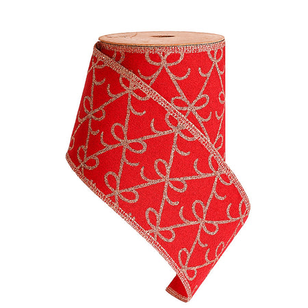 Nastro per decorazioni natalizie rosso con motivi decorativi da 270 cm