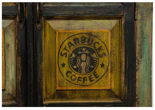 Biscottini Biscottini Stipo Legno Massiccio Vintage Dipinto a Mano 83x38x150 Arredamento