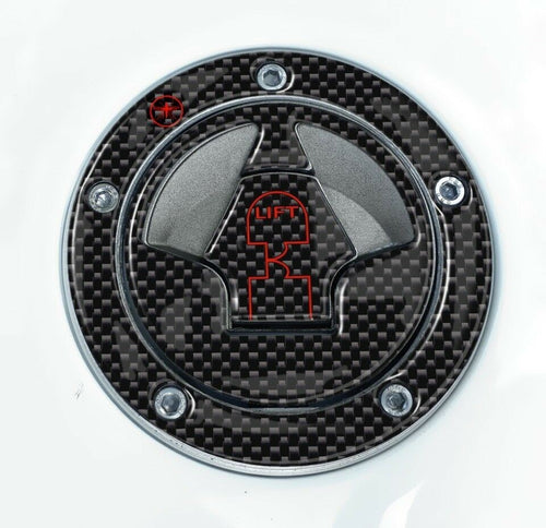 ADESIVO 3D CARBONIO ROSSO PROTEZIONE TAPPO SERBATOIO compatibile x MOTO KAWASAKI