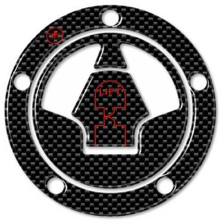 ADESIVO 3D CARBONIO ROSSO PROTEZIONE TAPPO SERBATOIO compatibile x MOTO KAWASAKI