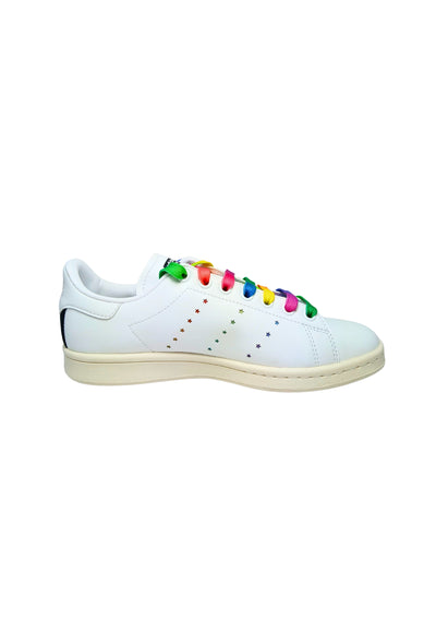 ADIDAS STELLA MCCARTENEY Scarpe Donna Adidas Stella McCarteney Sneakers Stan Smit in ecopelle con lacci colorati e logo effetto spray da donna