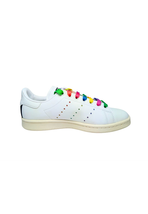 ADIDAS STELLA MCCARTENEY Scarpe Donna Adidas Stella McCarteney Sneakers Stan Smit in ecopelle con lacci colorati e logo effetto spray da donna