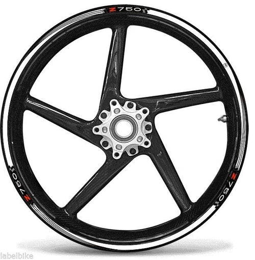 KIT STRISCE ADESIVE compatibili per CERCHI 17 MOTO KAWASAKI Z750 Adesivi Bianchi