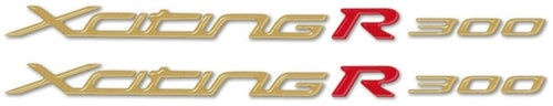 2 ADESIVI in GEL 3D COPPIA SCRITTE XCITING R 300 compatibili per Scooter KYMCO