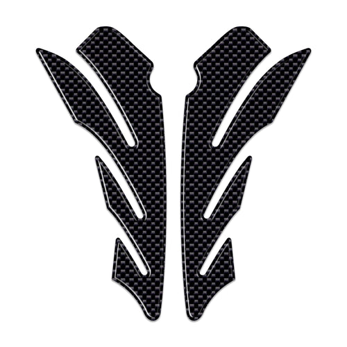 2 ESCLUSIVI ADESIVI 3D in RESINA PROTEZIONE LATERALE SERBATOIO CARBONIO per MOTO