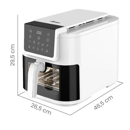 Friggitrice Ad Aria Multifunzione Infinity Capacità 8 Litri Display Digitale 10 Programmi Finestra Con Luce Interna Potenza 1700 Watt Bianco Ardes