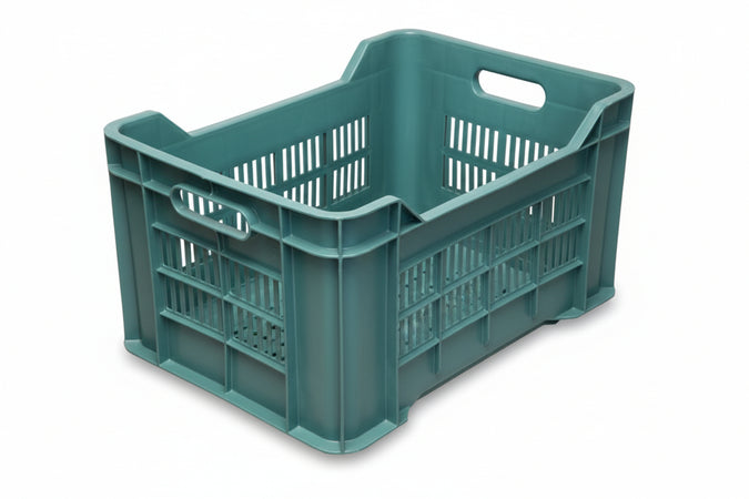 Cesta Ortofrutta Semi Forata Verde- - Cm.51X35X31H (Bancale Pz 90)