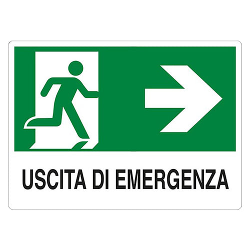 Cartello Segnaletica Uscita Emergenza A Destra - Eurosignals