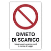 Cartello Segnaletica Divieto Di Scarico - Eurosignals