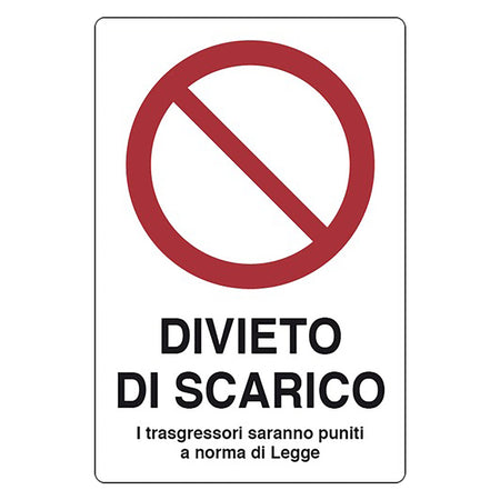 Cartello Segnaletica Divieto Di Scarico - Eurosignals