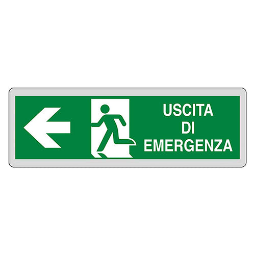 Etichetta Segnaletica Uscita Emergenza Sinistra - Eurosignals