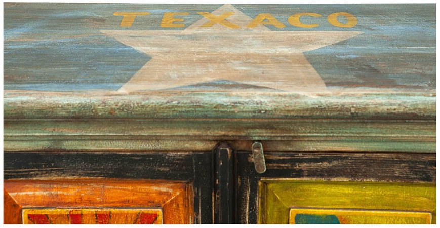 Biscottini Biscottini Stipo Legno Massiccio Vintage Dipinto a Mano 83x38x150 Arredamento