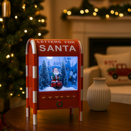 Cassetta postale per lettere in plastica con movimento e luci batteria decorazione natalizia