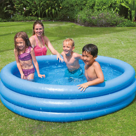 Piscina Gonfiabile Rotonda Crystal Blu 3 Anelli +2 Anni Cm.168X38H. Peso Kg.2,15 (58446) Intex