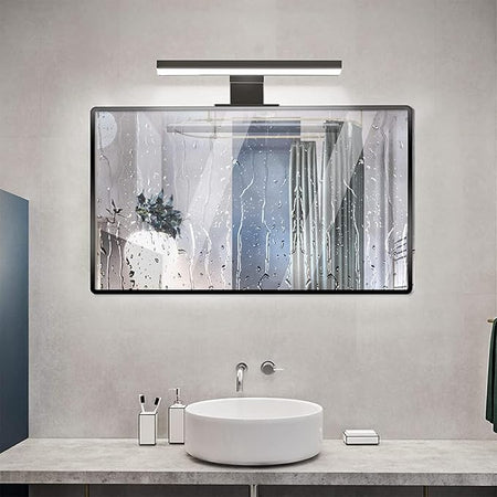 Applique Da Bagno Led 30 Cm Nero Per Cornice Specchio Luce Faretto