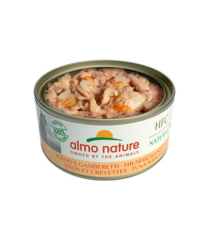 Almo Nature Scatoletta HFC Natural gusto Tonno e Gamberetti per Gatti Adulti