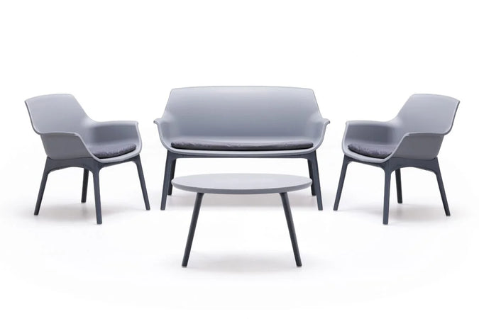 Set Da Giardino Polipropilene 'Luxor' Grigio/Antracite - Bica